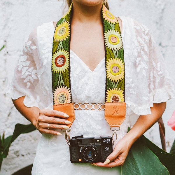 sunflower camera strap