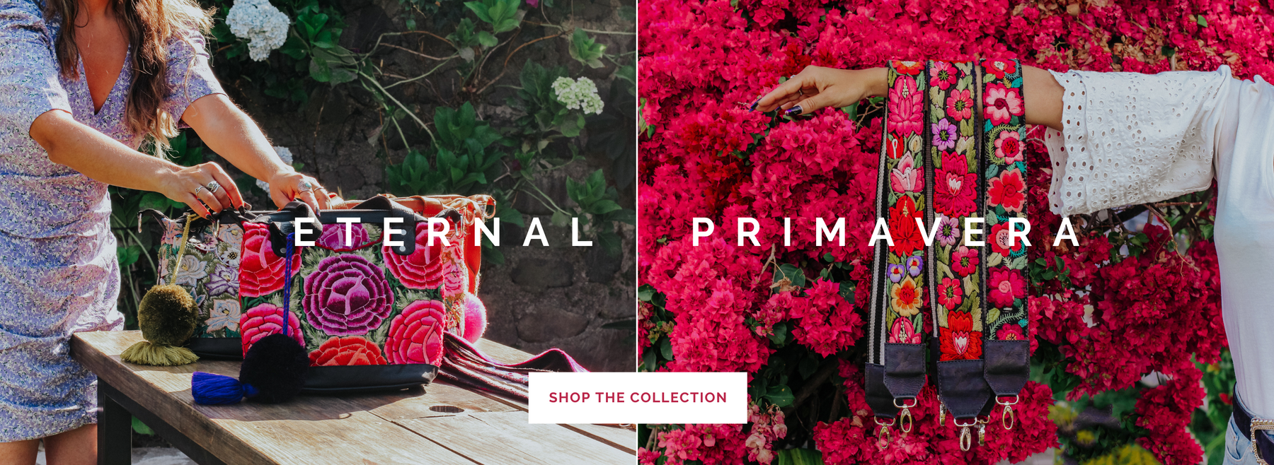 Hiptipico products inspired by eternal primavera, florals and colours of Guatemala. ethically made luxury leather bags, straps for bags, cameras hand-made in Guatemala