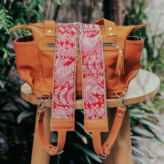 Vintage Embroidered Backpack Straps - VS01 Red Velvet