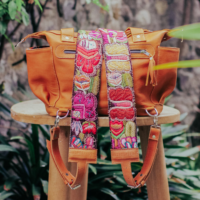 Vintage Embroidered Backpack Straps - VS11 Florecer