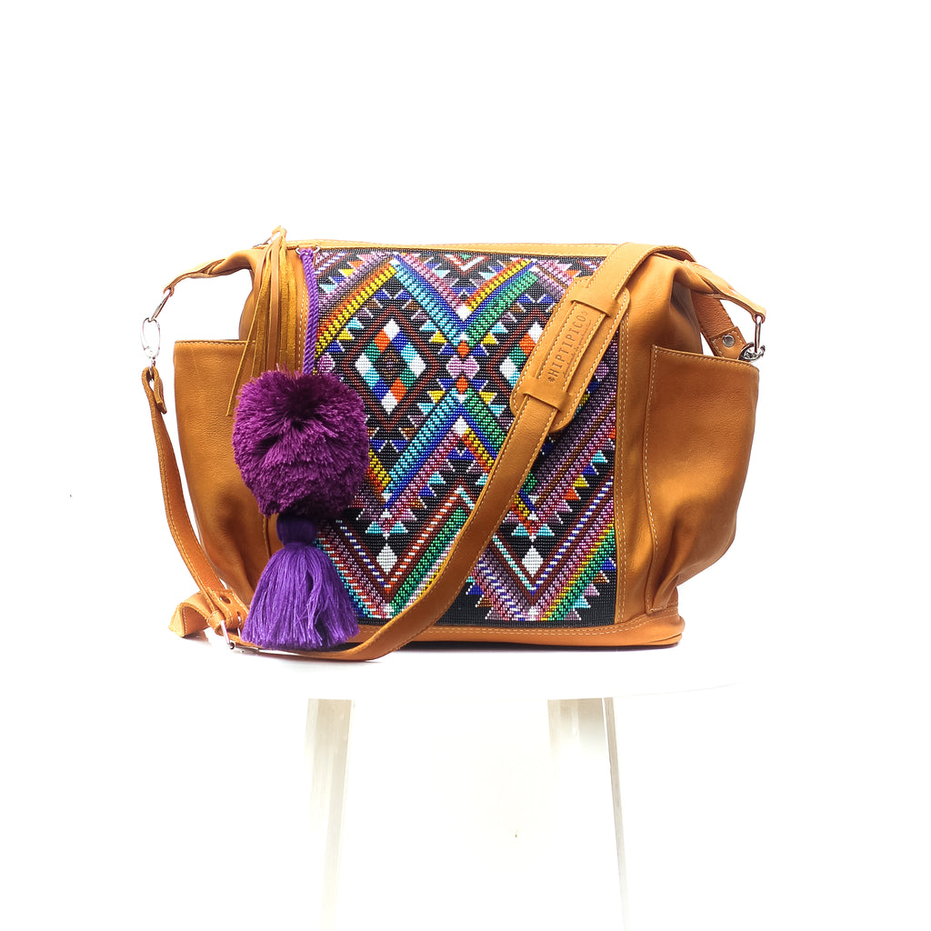 Beaded Panel Convertible Bag Medium - Lucia