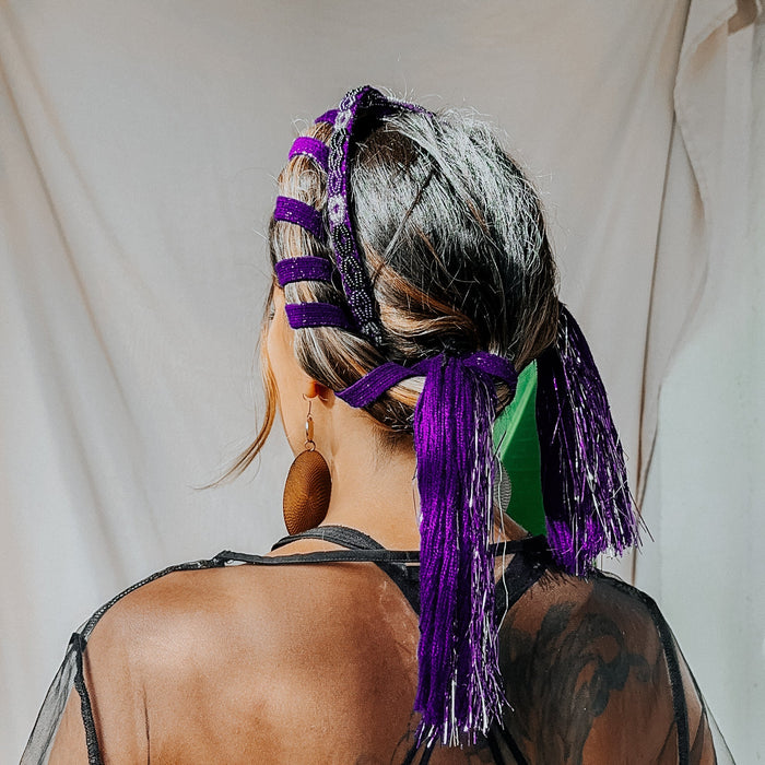 Tocoyal Fringe Hair Wrap - Amathyst