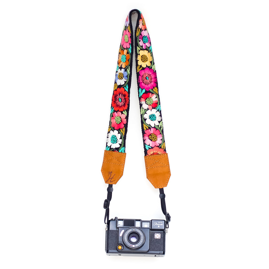 Vintage Embroidered Camera Strap - Abundancia
