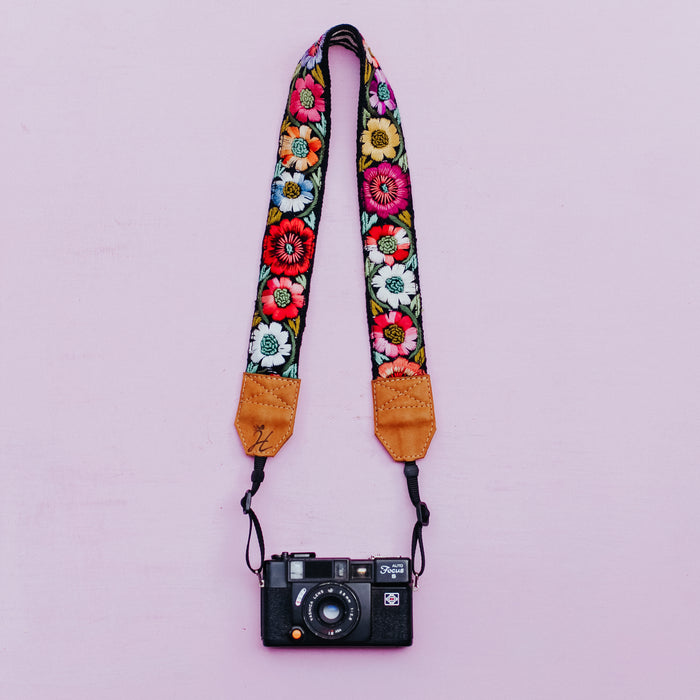 Vintage Embroidered Camera Strap - Abundancia