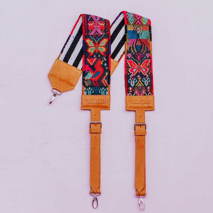 Vintage Embroidered Backpack Straps - Mariposa