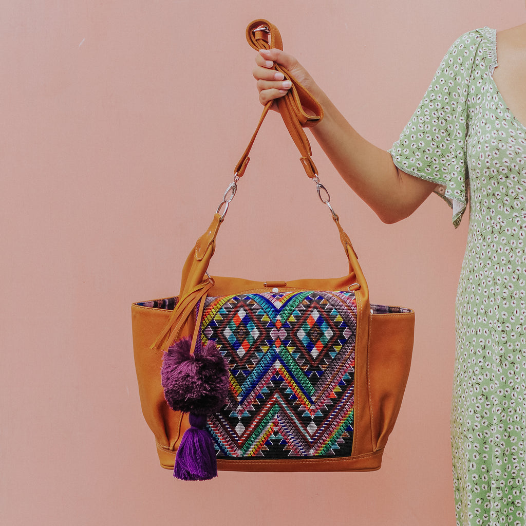 Beaded Panel Convertible Bag Medium - Lucia