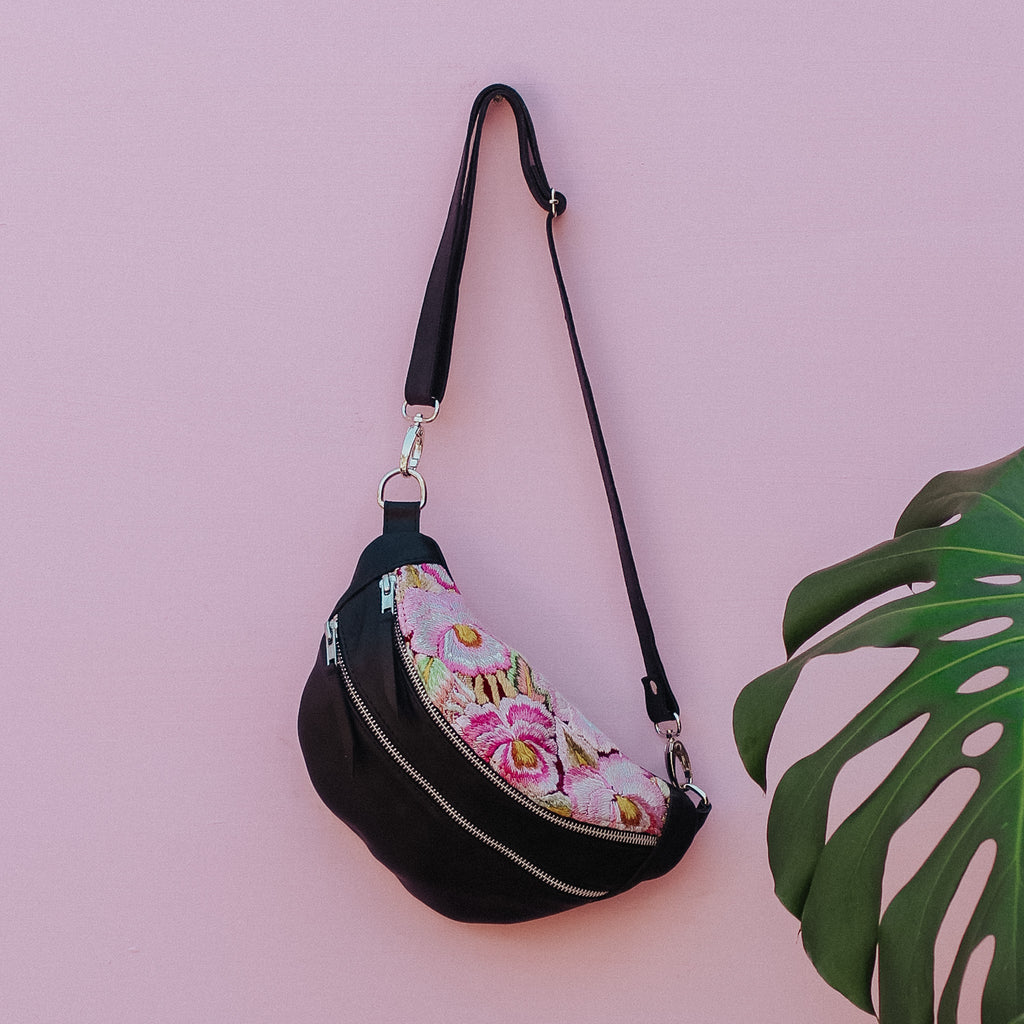 Harmony Sling Bag Black - Dark Rose