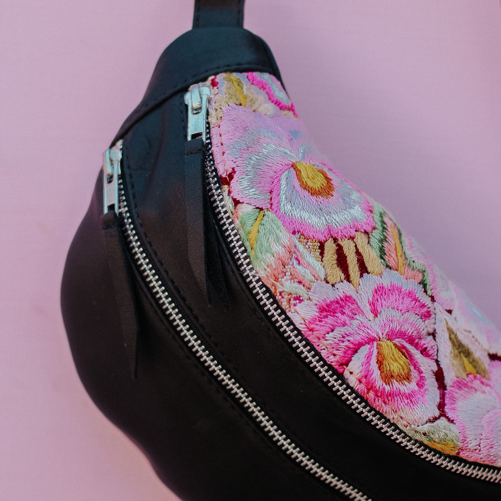 Harmony Sling Bag Black - Dark Rose