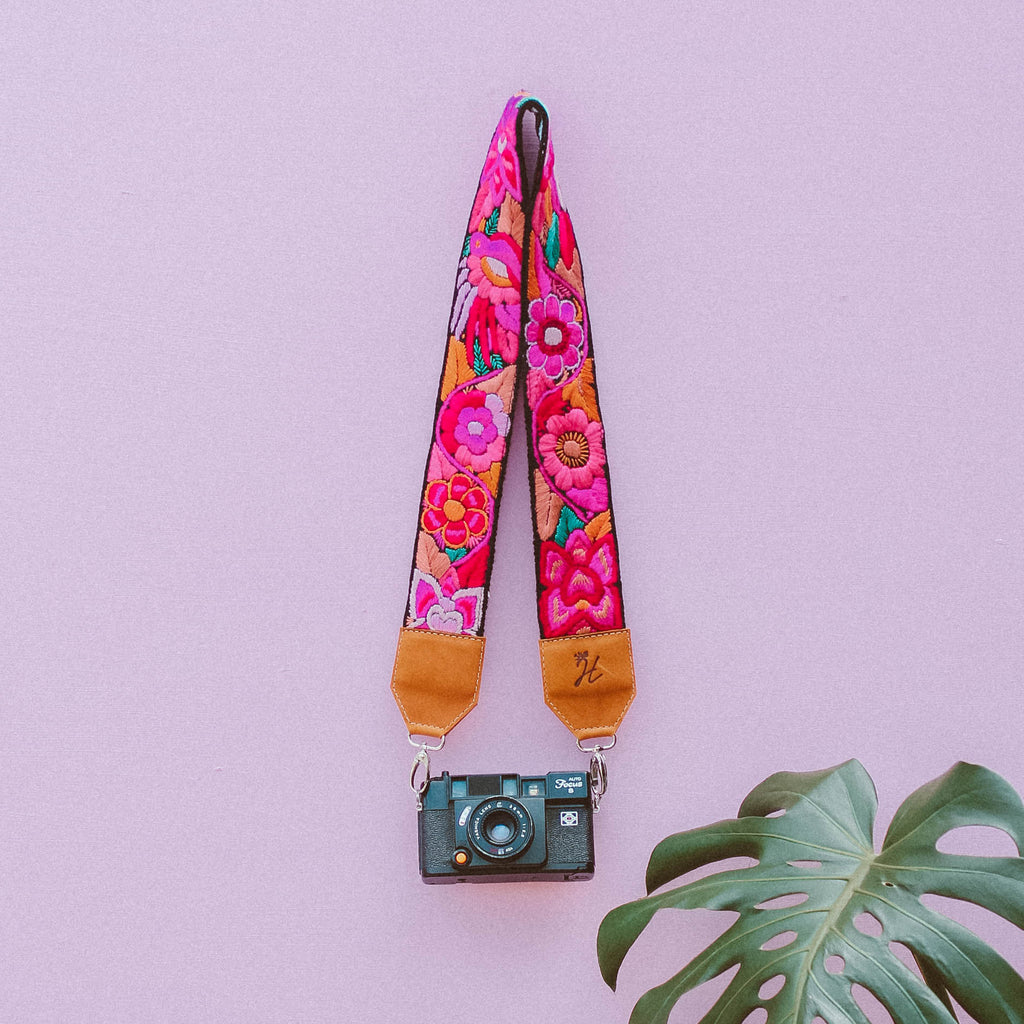Newly Embroidered Strap - Flamingo Rose