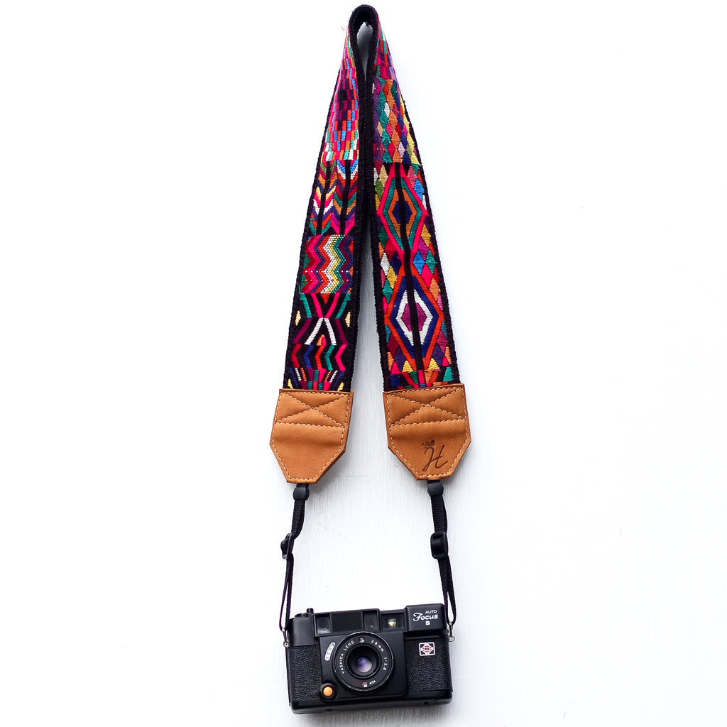 Vintage Embroidered Camera Strap - Crescent