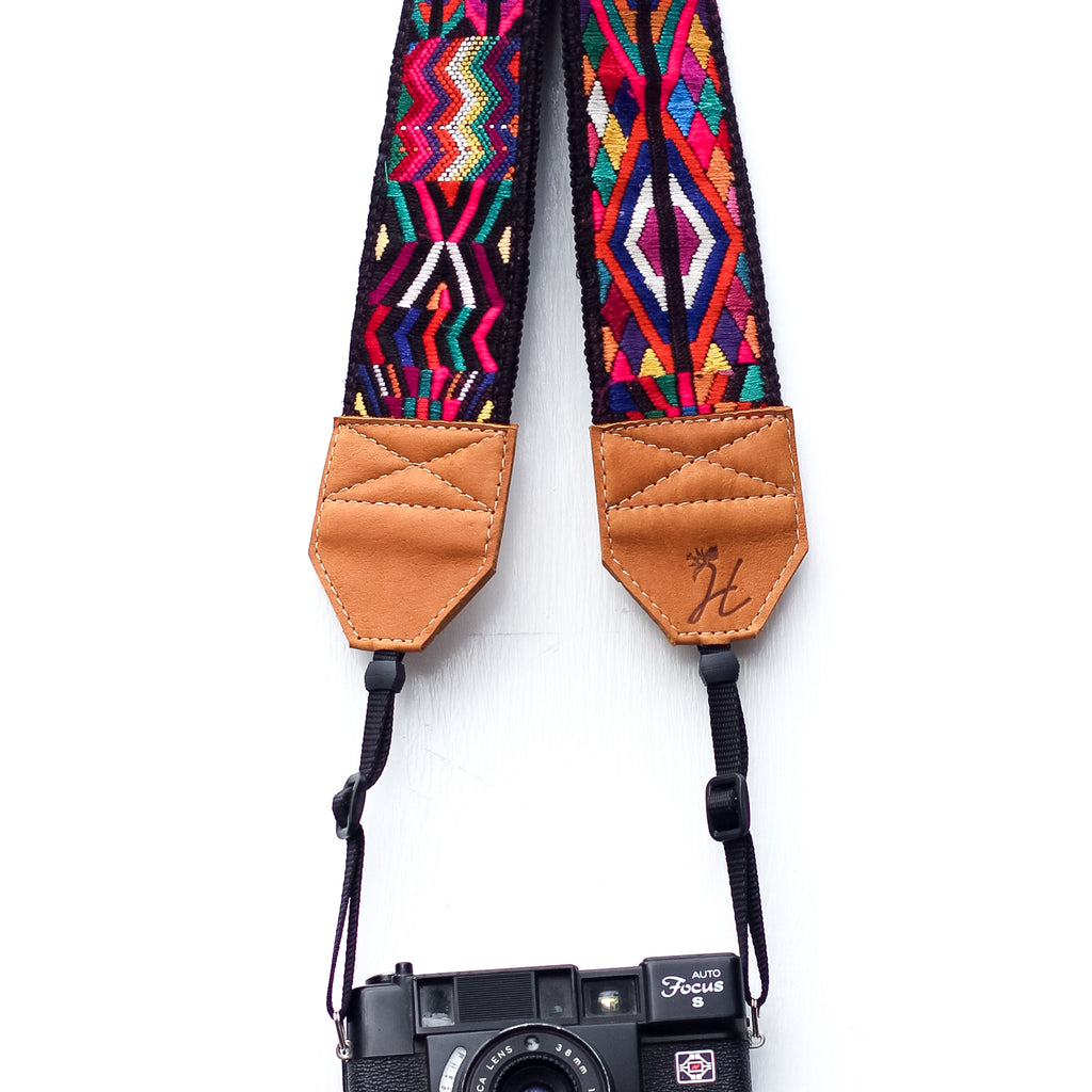 Vintage Embroidered Camera Strap - Crescent