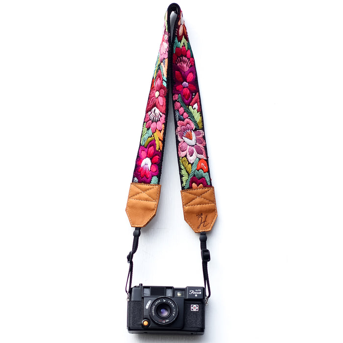 Vintage Embroidered Camera Strap - Floral B