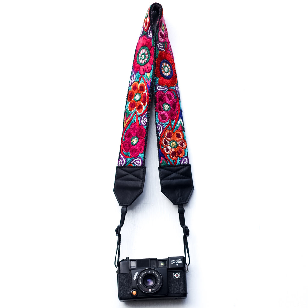 Vintage Embroidered Camera Strap - Twilight