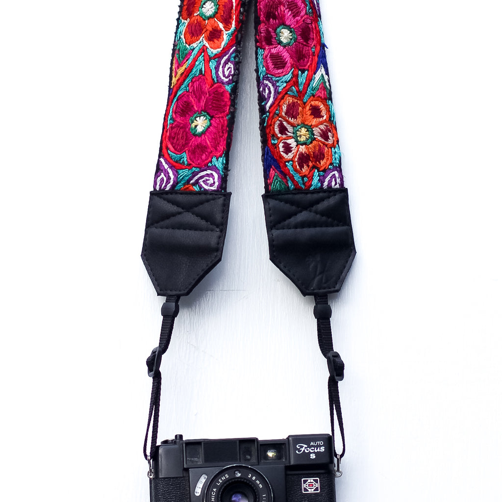 Vintage Embroidered Camera Strap - Twilight
