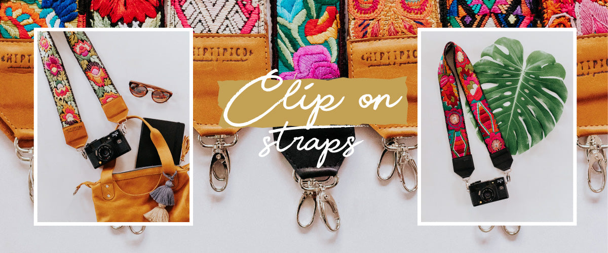 Hiptipico Straps, Leather Camera Strap, Embroidered Strap, Camera Straps, Clip-on Camera Strap, Hand Embroidered Camera Strap, Bag Strap,