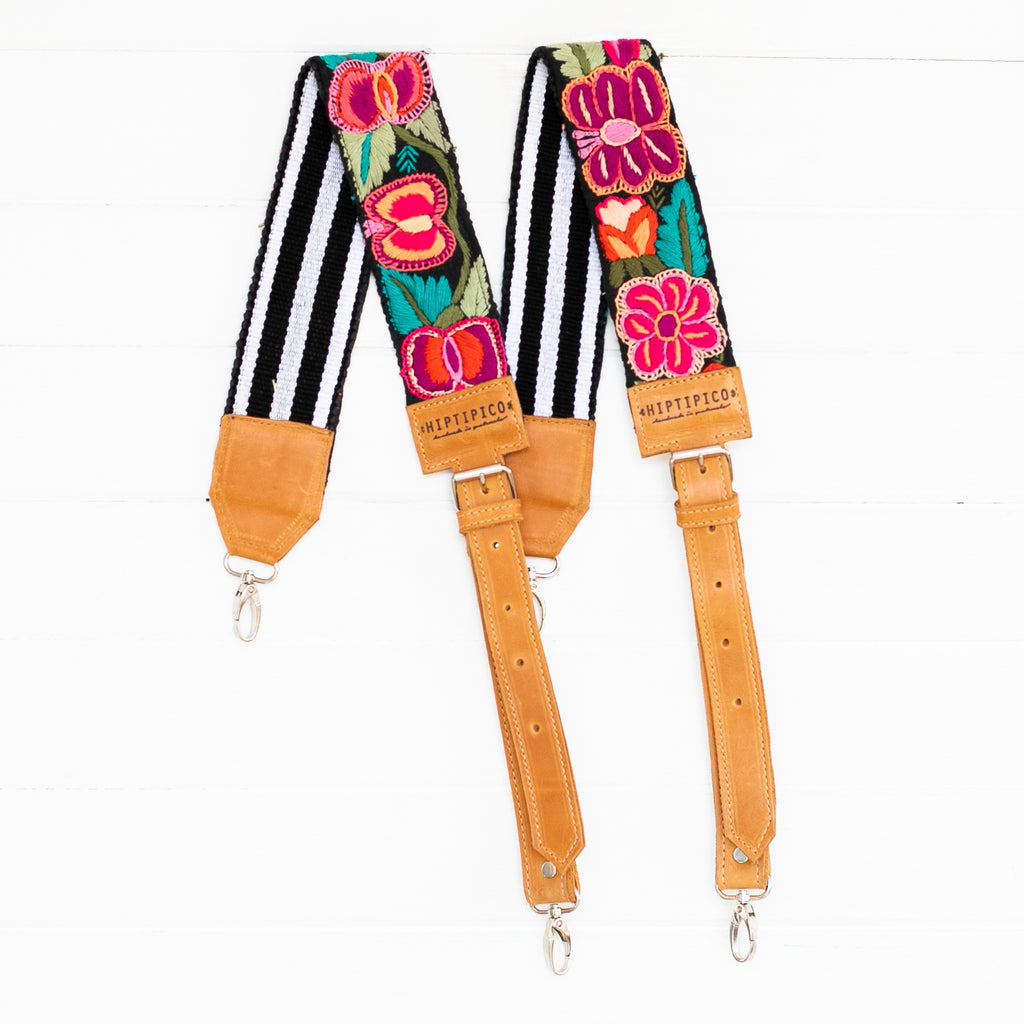 Hiptipico Backpack Straps, Embroidered Backpack Straps, Guatemala Backpack Straps, Textile Bag Strap, Huipil Backpack Straps, Handmade Bag Straps, Bohemian Backpack, Adjustable Backpack Straps, Leather Backpack Straps